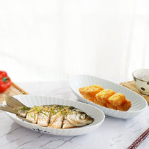 Japan Imported Fish Dishes Blue-style Ceramics Oval dish trays Home Deep Type Soup Pan Steamed Fish Dish for fish dishes