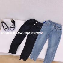  Korean baby Korean childrens clothing Childrens stretch jeans Korean version of Western style mens and womens slim trousers Autumn small pants