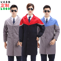 Blue coat overalls labor insurance uniforms male long sleeves coat porters wear-resistant and dustproof food factory warehouse long custom