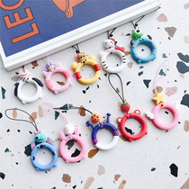  Korean cartoon silicone ring small head pendant rope keychain pendant Cute fun accessories soft pull ring personality
