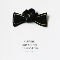 Kawano (jewelry) black velvet bow rope exquisite Net red retro Hairband tie hair rope headdress women