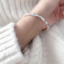 Vegan Simplicity Hemp Flower Bracelet Tonbody 99 Pure Silver Bracelet Female Korean Temperament Adjustable Silver Bracelet