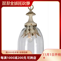 American retro old simple creative personality transparent glass chandelier bedroom restaurant princess room single head chandelier