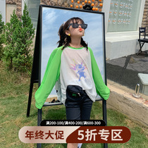 (year-end clearance not to be changed) Collared Undershirt Girl 2021 New Tide Cards Sunscreen Long Sleeve T Blouse