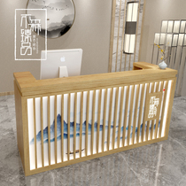 New Chinese cashier shop retro small bar counter table beauty salon health Hall Company front desk reception desk