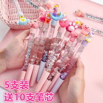 Pink Fairy Pen Streaming Sand Middle Sex Pen Cute Creativity Net Red Water Pen Student Gift Shake stationery Supplies black