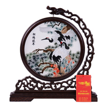 Xiang embroidery hand-made double-sided embroidery Songhe year-extension ornaments elders and teachers birthday gifts Features birthday gifts