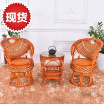  Rattan Chair Q Three Sets Balcony Table And Chairs Single Leaning Back Chair Swivel Chair Real Rattan Chairs Small Tea Table Casual Balcony