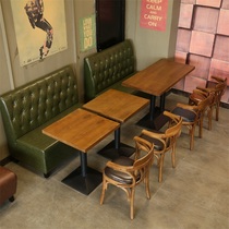 Western restaurant card seat sofa industrial wind cafe sofa table and chair combination milk tea dessert bar table