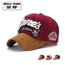 Korean Spring Summer Baseball Cap Pure Cotton Lady Hat Deer Leather Suede Embroidered Men Sun Hat