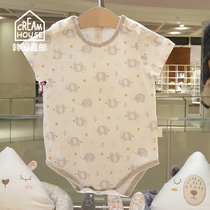 (CreamHouse) Korean baby baby boy summer cotton jumpsuit triangle