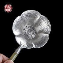 Hand pure tin tea leaks plum jade hands to fight tea filter creative Kung fu tea fittings filter