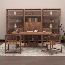 New Chinese zen tea table Ash wood simple office desk desk old elm solid wood tea room custom