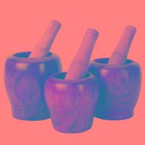 Domestic ramming garlic solid wood mash medicine cup grinder