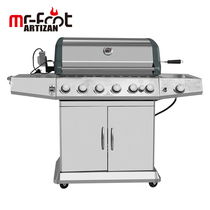 Six stove head 304 Stainless Steel Grill home gas liquefied gas garden barbecue stove Villa courtyard BBQ Tool