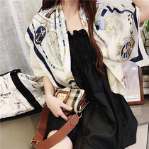 Korean version of the new retro scarf 90cm large square scarf summer silk scarf European and American style scarf women accessories headscarf hair band