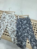  Summer baby Korean childrens clothing Mig summer new girls floral anti-mosquito pants childrens Western style thin casual pants