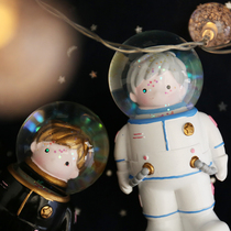 Miscellaneous interstellar astronaut resin desktop ornaments creative flash decoration cute crystal ball girls festival gifts