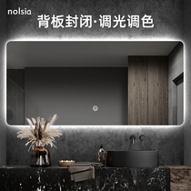 Toilet Mirror Bathroom Mirror Border Bathroom Mirror Anti-Fog Mirror Intelligent Wall-mounted Cosmetic Mirror Toilet Mirror with lamp