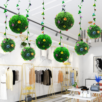 National Day kindergarten hanging ceiling roof decoration shop Air pendant arrangement ceiling decoration flower ball grass ball