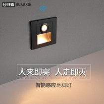 Stair intelligent induction light household aisle induction floor light Net red Nordic step light embedded night light