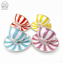 Boutique Classic New Color Bone China Kabu Coffee Cup Candy Color Afternoon Tea Cup Combination of Modern Color and Classical Beauty