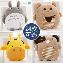 Cute cotton autumn and winter three use warm hand covering pillow air conditioning blanket with pillow quilt dual cushion birthday gift