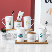 ins Nordic style bathroom mouthwash cup set home couple brush Cup ceramic wash cup tooth cylinder toothbrush insert