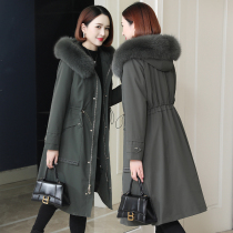 zqqz Parker coat women long 2021 new fox fur collar Rex rabbit hair liner fur coat 377