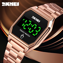 Skmei moment beauty fashion Led light touch screen version square electronic watch Business 100 lap fashion electronic watch