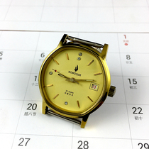 Original Clothing Stock Peacock Oval Yellow Shell Yellow Face Single Calendar Fully Automatic Mechanical Watch Diameter 36 mm