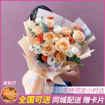 Mothers Day Fresh dry bouquet Jiangxi Express Tongcheng Champagne Rose gift box Nanchang Upper Jiujiang Ganzhou birthday match