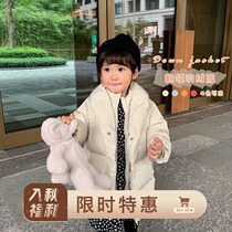 cookiesbaby custom baby dress 90 white duck down lapel childrens down jacket baby loose warm coat