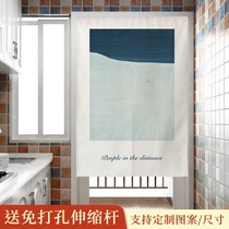Nordic very simple style fabric door curtain Saraluji abstract expressionism Gallery partition curtain modern simple half curtain