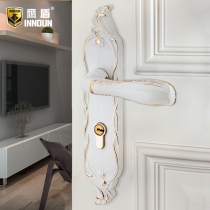 European style American Ivory White silent bedroom solid wood door lock European indoor door handle handle lock home lock