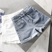Denim Shorts Woman Ultra High Waist Display Slim 2021 Summer New A Character Loose Korean Version Wide Leg Big Code Display Slim Hot Pants