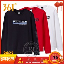 361 Degree Mens sports sweater Spring and Autumn new long T-shirt 361 round neck pullover print mens coat tide