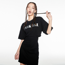 VIA PITTIT Shirt Dress Women's Summer Waist Hollow Zip Spice Girls Skirt 2021 Summer Black