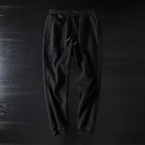 Foreign trade tail single mens overalls trickle brand foot plus velvet thickened sports pants export original single cut loose pants