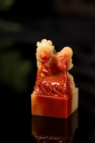 5-10 Fujian Shoushan Furong Lao cinnabar seal to send Mr. family Wen play ornaments (elopement Bali)