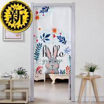 Cotton and linen fabric curtain o bedroom kitchen living room partition curtain feng shui curtain toilet half curtain cartoon decoration hanging curtain