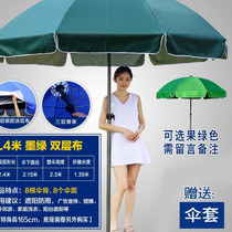 Outdoor parasol Galvanized steel pipe column umbrella Round sun umbrella Dark green sunscreen stall umbrella Large umbrella