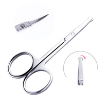 Stainless steel round scissors mens nose hair trimmer Womens Small beauty eyebrow trimmer manual nose hair device easy to carry