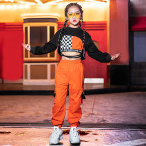 Childrens jazz dance performance clothes Girls hip-hop trend clothing Korean version of umbilical JAZZ performance clothes childrens hip-hop suit