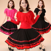 New square dance costumes spring and summer modal womens Latin dance clothes big swing dress dance clothes performance practice uniforms