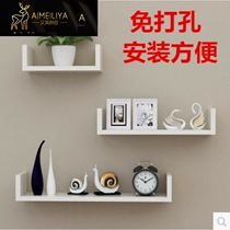 Bracket decoration hanging board new house shelf nail-free wall cabinet bedside sticky wall bookshelf wall shelf partition storage