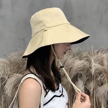 2021 New fishermans hat double-sided female sun hat sunscreen sun hat Korean version Joker summer hat thin