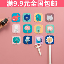 Full 9 9 9 cartoon no trace adhesive adhesive hook multifunctional wall-mounted kitchen bathroom non-perforated small hook