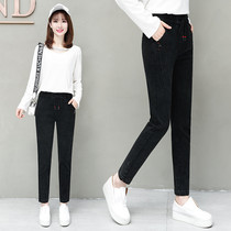 2020 womens jeans autumn and winter fashion slim-fit thin elastic head and small feet jeans