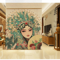 Ancient style opera culture Lady picture Quintessence face mask Peking Opera Sichuan Opera Flower and bamboo curtain Curtain roller curtain Decorative partition